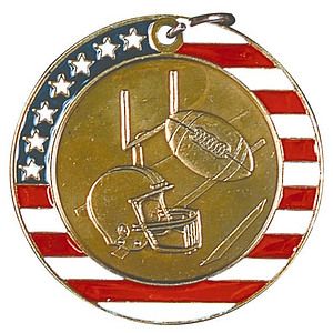Football Stars & Stripes Medal, 2"