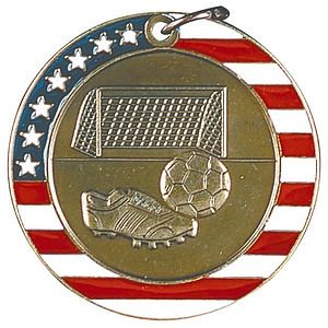 Soccer Stars & Stripes Medal, 2"