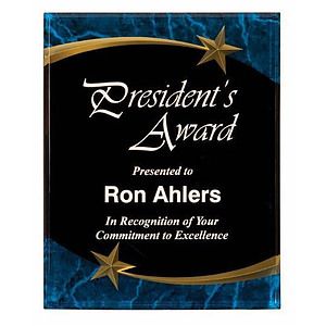 9" x 11" Blue Marble Shooting Star Acrylic Plaque