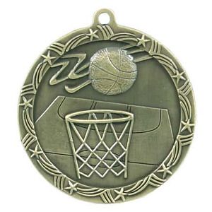 Basketball Shooting Star Medal, 2 1/2"