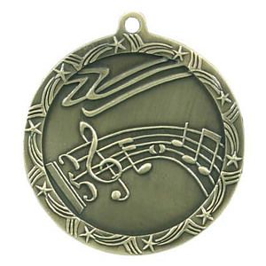 Music Shooting Star Medal, 2 1/2"