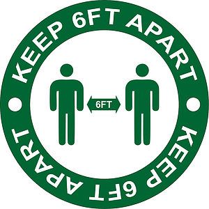 5" - Keep 6FT Apart Sticker