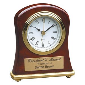 Rosewood Piano Finish Bell Shaped Desk Clock