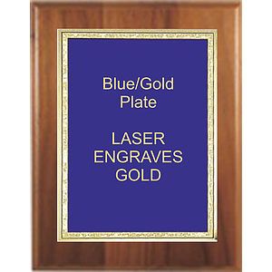 9" x 12" Cherry Finish Plaque with a Blue Florentine Plate