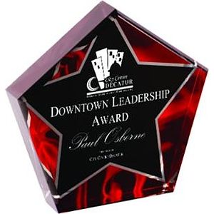 Red Velvet Star Acrylic Awards