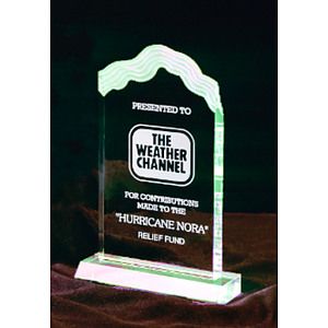 5" x 8-5/8" Jade White Cap Edge Acrylic Award