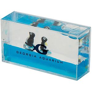 Mini Penguin Liquid Wave Paperweight