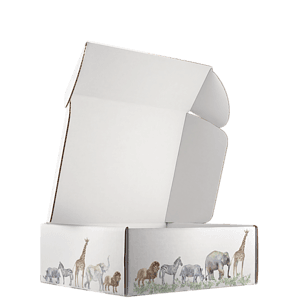 Mailing Box, B-Flute11" x 9" x 4" - White - E - 396 sq in