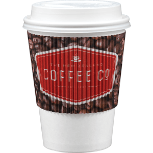 12/16 oz Corrugated Beverage Sleeve - White