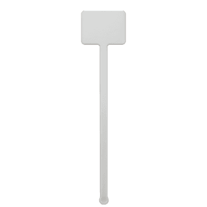 5.75" Rectangle Plastic Drink Stirrer - White