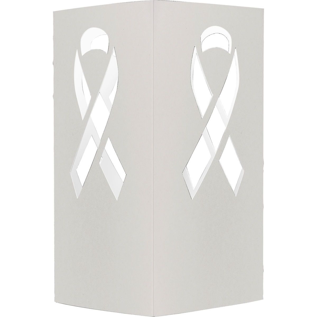 Table Luminary Card Stock 12pt 4 Sided Ribbon 4.25"x 4.25" x 8" - White