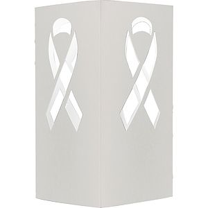 Table Luminary Card Stock 12pt 4 Sided Ribbon 4.25"x 4.25" x 8" - White