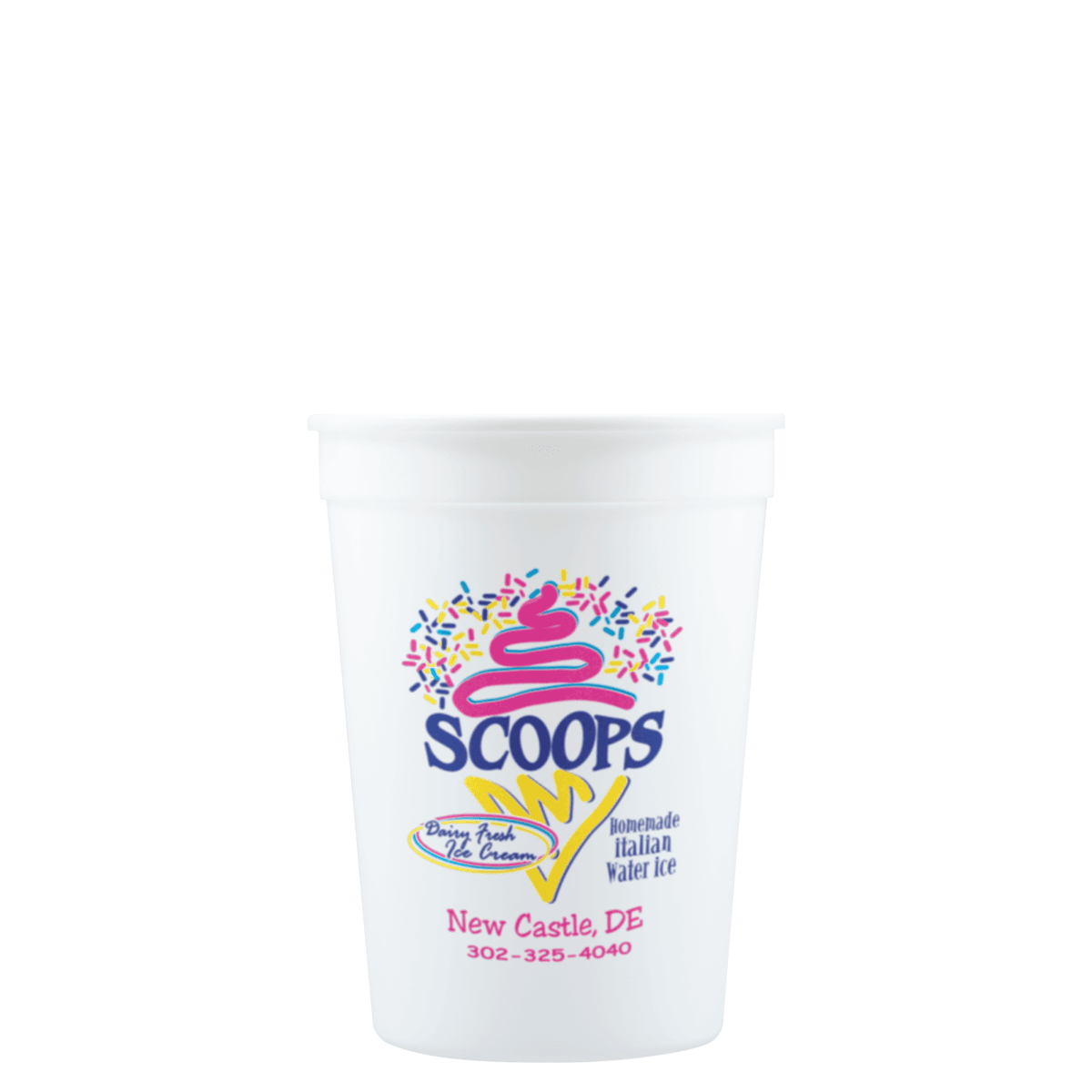 12 oz Stadium Cup - White - Hi-Speed