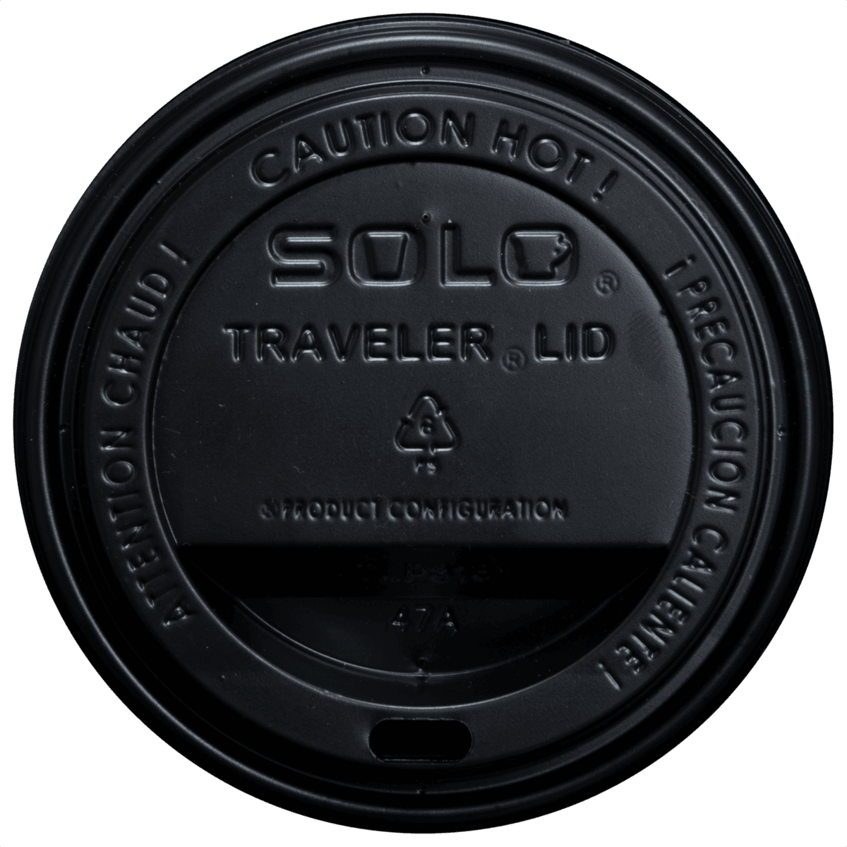 10/12/16/20 oz White Cup Domed Lid - Black