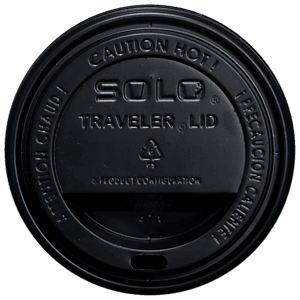 10/12/16/20 oz White Cup Domed Lid - Black