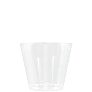 9 oz Clear Fluted Plastic Rocks Cup -Tradition