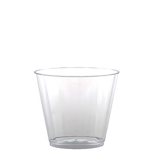 9 oz Clear Fluted Plastic Rocks Cup -Tradition