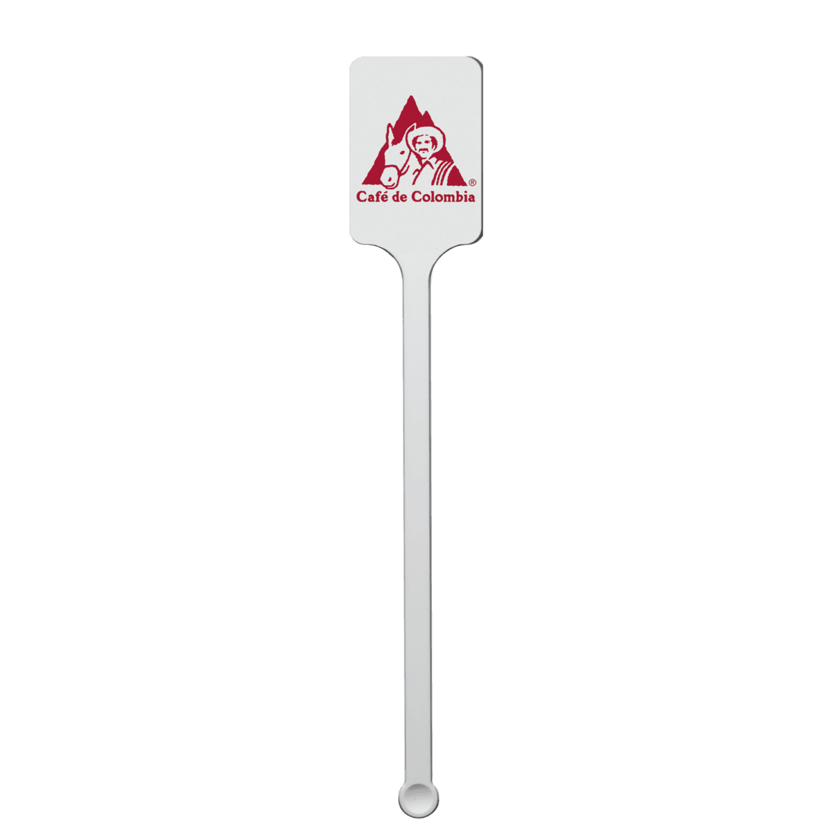 6.25" Upright Rectangle Plastic Drink Stirrer - White