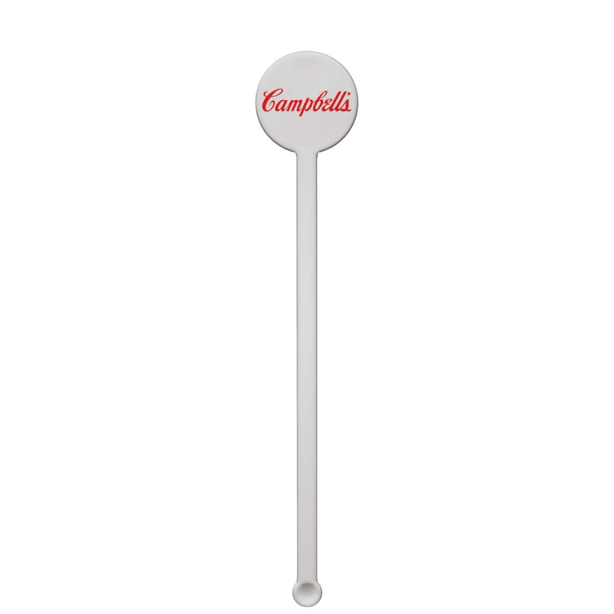 6" Round Plastic Drink Stirrer - White