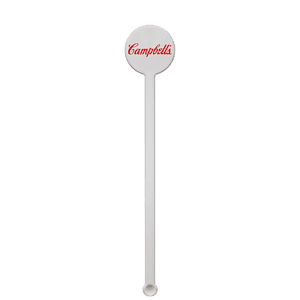 6" Round Plastic Drink Stirrer - White