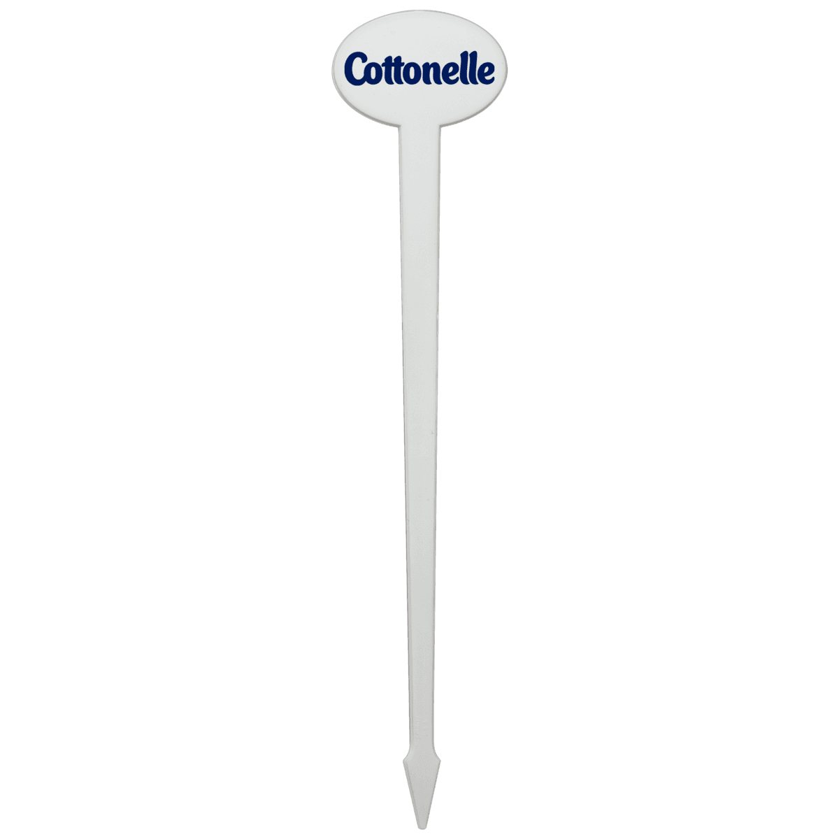 6" Oval Plastic Drink Stirrer - White