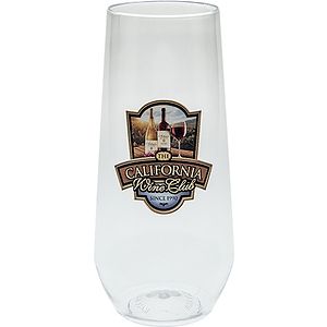 10 oz Clear Plastic Stemless Flute - Digital
