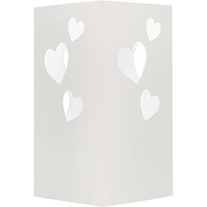 Table Luminary Card Stock 12pt 4 Sided Heart 4.25"x 4.25" x 8" - White