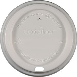 12/16 oz Eco-Friendly Paper Cup Domed Lid - White