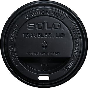 10/12/16/20 oz White Cup Domed Lid - Black