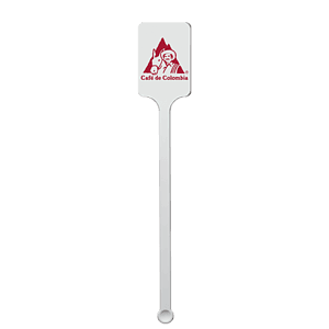 6.25" Upright Rectangle Plastic Drink Stirrer - White
