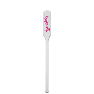 6" Paddle Plastic Drink Stirrer - White