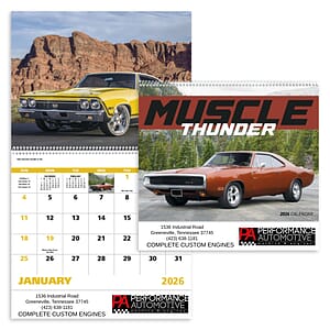 13 Month Muscle  Thunder Car Wall Calendar