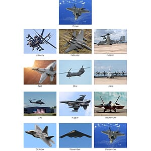 Military Aircraft 12 Month Wall Calendar