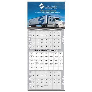 3 Month View full Color Wall Calendar