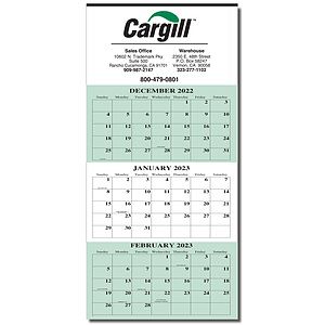 12 Sheet Calendar 3 Month View Wall Calendar