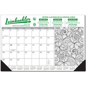 Adult Coloring Book 12 Sheet Desk Calendar