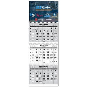 3 Month View Full Color Wall Calendar