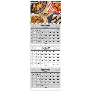 3 Month View Full Color Wall Calendar