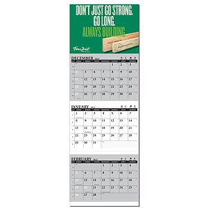 3 Month View Full Color Wall Calendar