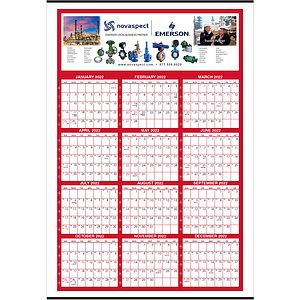 GIANT Full Color Yearly View Wall Calendar - with weekly numbering