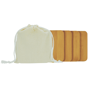 Square Bamboo Coaster Set