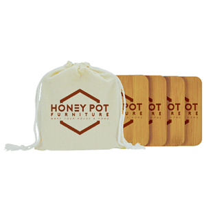Square Bamboo Coaster Set