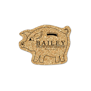 Piggy Bank Cork Coaster 4PG