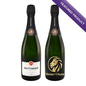 Etched Taittinger Brut La Française Champagne Bottle