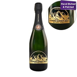 Etched Taittinger Brut La Française Champagne Bottle