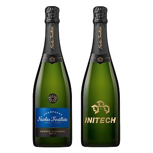 Etched Nicolas Feuillatte Champagne Bottle