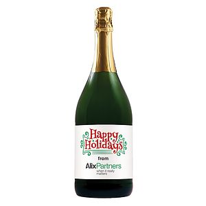Labeled CA Champagne Sparking White Wine 1.5L with Full-Color Custom Label
