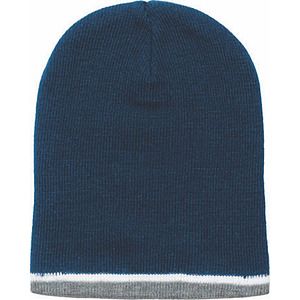 Tri Color Beanie Hat w/White Trim