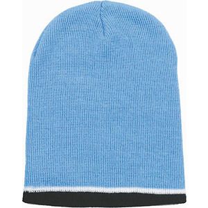 Tri Color Beanie Hat w/White Trim