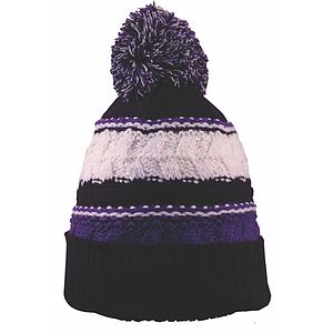 Striped Team Pom Beanie